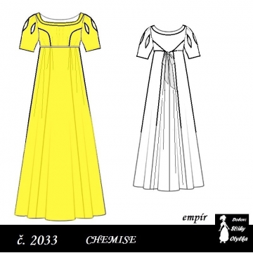 Empírové chemise Sára, r. 1790 až 1820