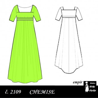 Empírové chemise Stella, r. 1790 až 1820