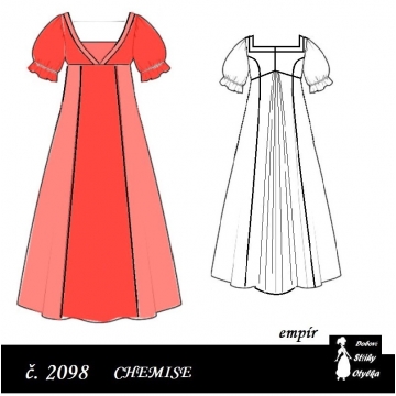 Empírové chemise Maryška, r. 1790 až 1820