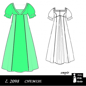 Empírové chemise Maryška, r. 1790 až 1820