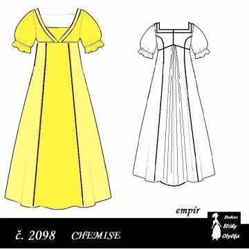 Empírové chemise Maryška, r. 1790 až 1820
