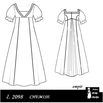 Empírové chemise Maryška, r. 1790 až 1820