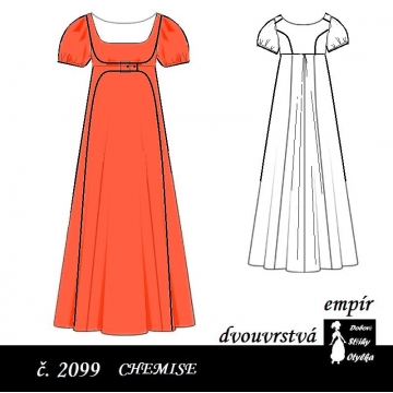 Empírové chemise Bedřiška, r. 1790 až 1820