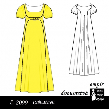 Empírové chemise Bedřiška, r. 1790 až 1820