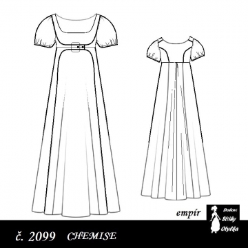Empírové chemise Bedřiška, r. 1790 až 1820