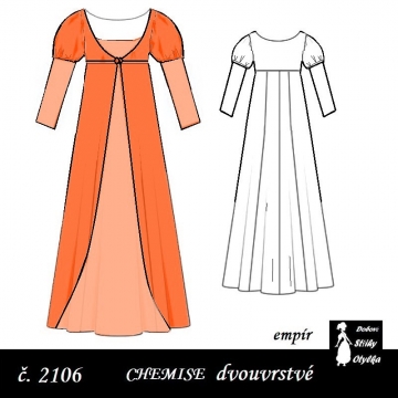 Empírové chemise Romana, r. 1790 až 1820