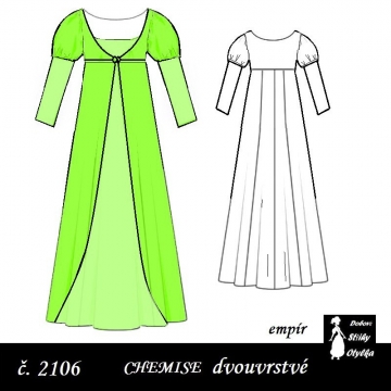 Empírové chemise Romana, r. 1790 až 1820