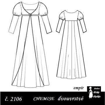 Empírové chemise Romana, r. 1790 až 1820