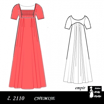 Empírové chemise Alisie, r. 1790 až 1820