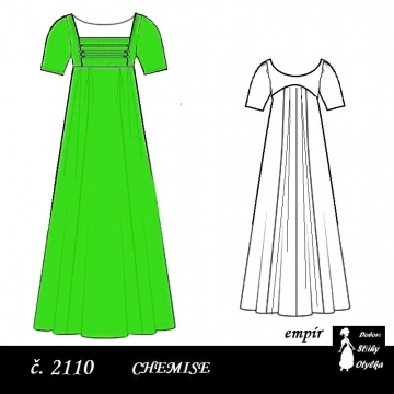 Empírové chemise Alisie, r. 1790 až 1820