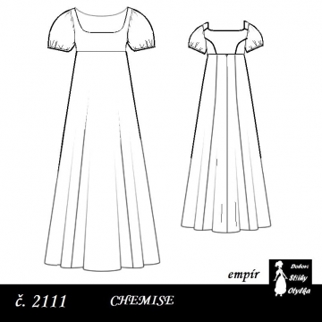 Empírové chemise Alinka, r. 1790 až 1820