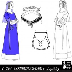 COTEHARDIE dámský měšťanský svrchní oděv