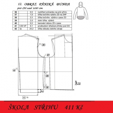 Škola střihu - PÁNSKÁ BUNDA S KAPUCÍ