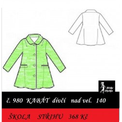 Škola střihu -  KABÁT dívčí nad vel 140, Marcela
