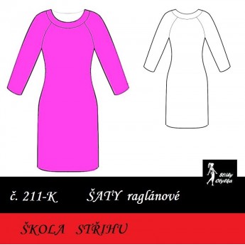 Škola střihu - ŠATY úpletové raglánové, Dagmar