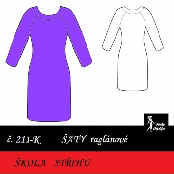 Škola střihu - ŠATY úpletové raglánové, Dagmar