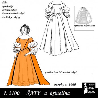 Šaty s krinolínou Leona