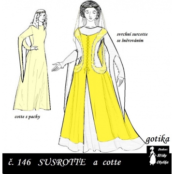 Surcotte šněrovací a cotte s pachy