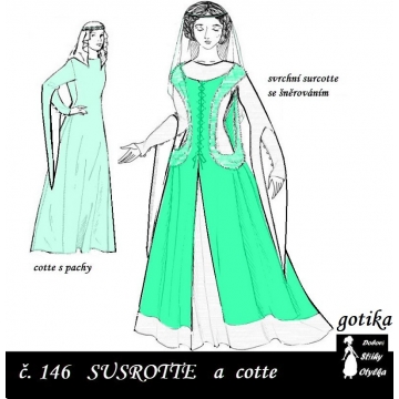 Surcotte šněrovací a cotte s pachy
