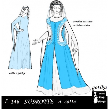 Surcotte šněrovací a cotte s pachy