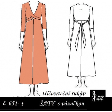Šaty se tříčtvrtečním rukávem Jiřina