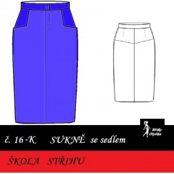 Škola střihu - SUKNĚ se sedlem úzká, Bětka