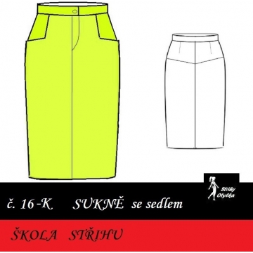 Škola střihu - SUKNĚ se sedlem úzká, Bětka