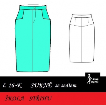 Škola střihu - SUKNĚ se sedlem úzká, Bětka