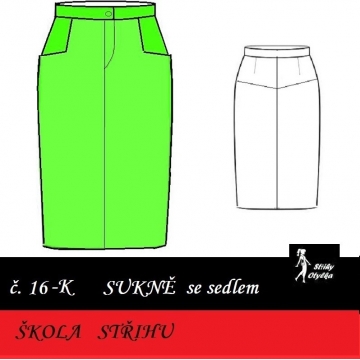 Škola střihu - SUKNĚ se sedlem úzká, Bětka