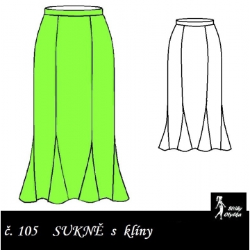 Dílová sukně s klínky, Adriana