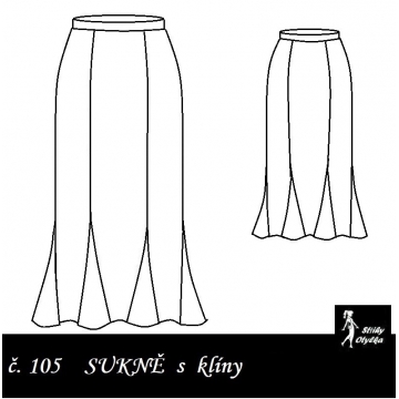 Dílová sukně s klínky, Adriana